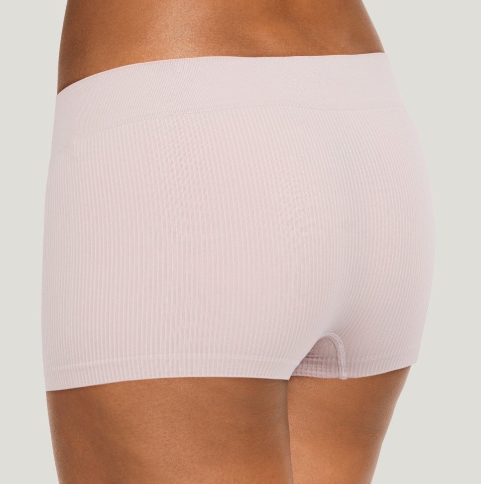 JOCKEY Womens Ribbed Boyshort Pink Blush Underwear Seamfree Panty Nylon Size S