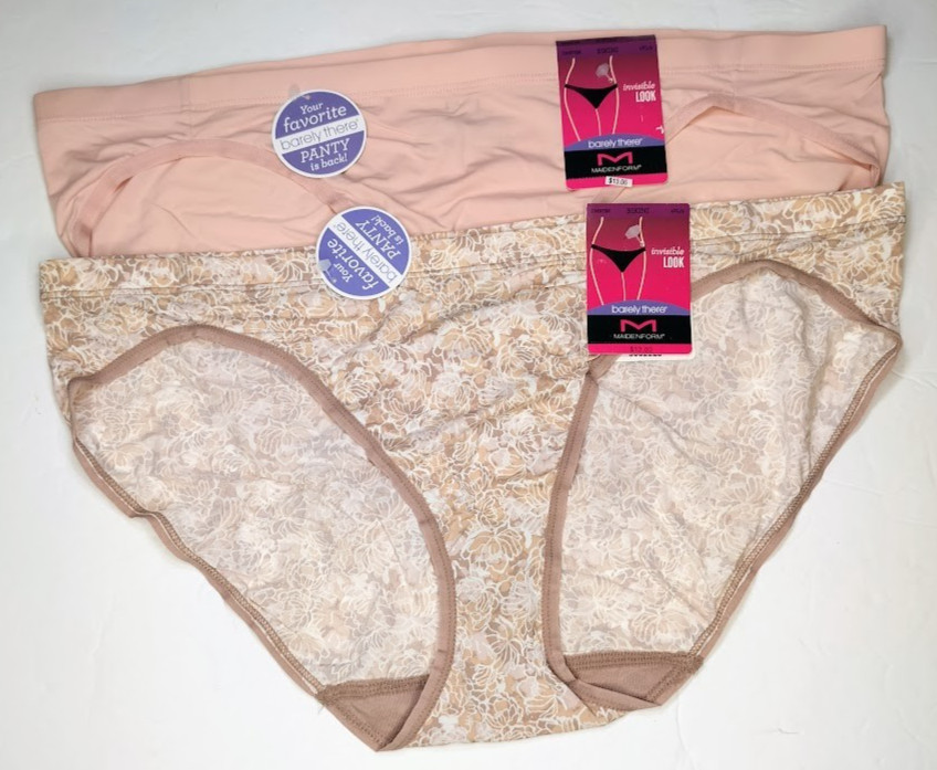 Maidenform Barely There Invisible Look Bikini Panties DMBTBK 9/2XL Set of 2 NWT