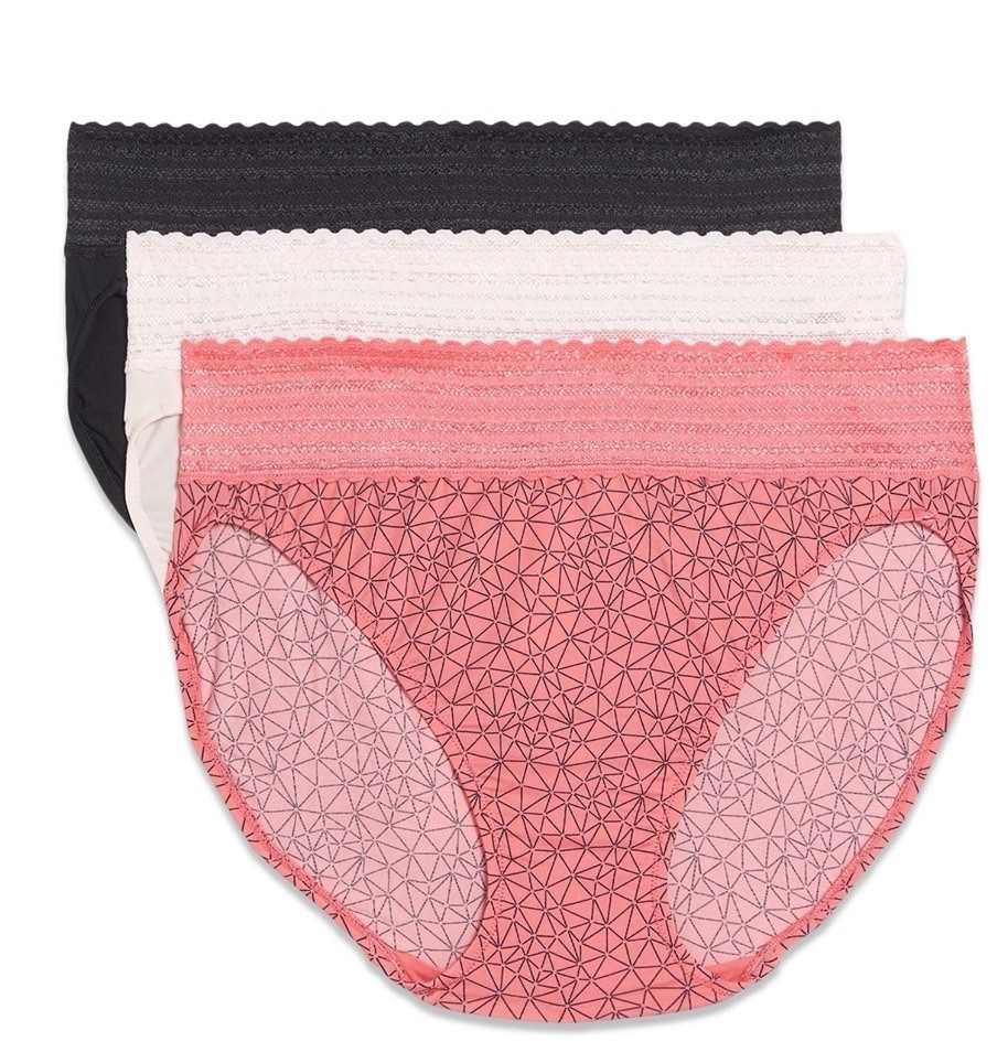Warner’s Blissful Benefits Microfiber Lace Hi-Cut Panties 3-Pack 2XL Or 3XL NWT