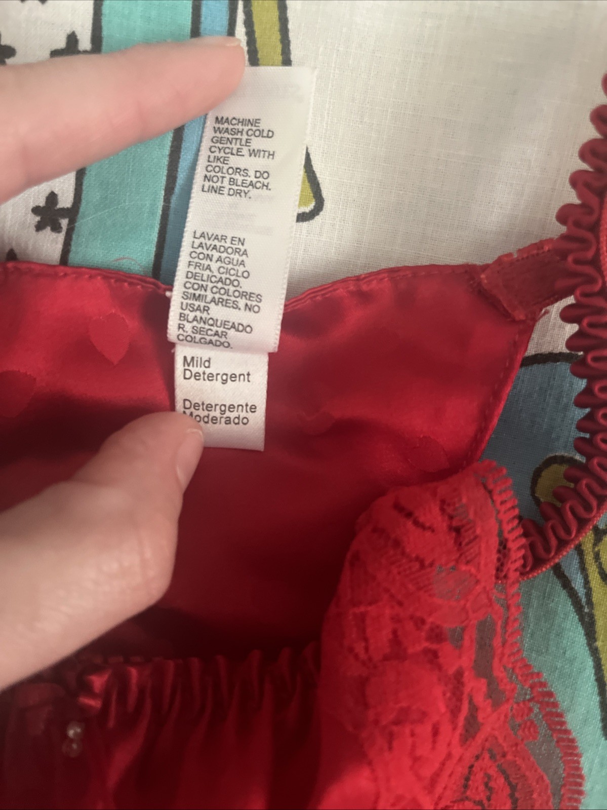 VTG Delicates 100% Silk Red Satin Thong Panties Second Skin Lace Hearts NWOT