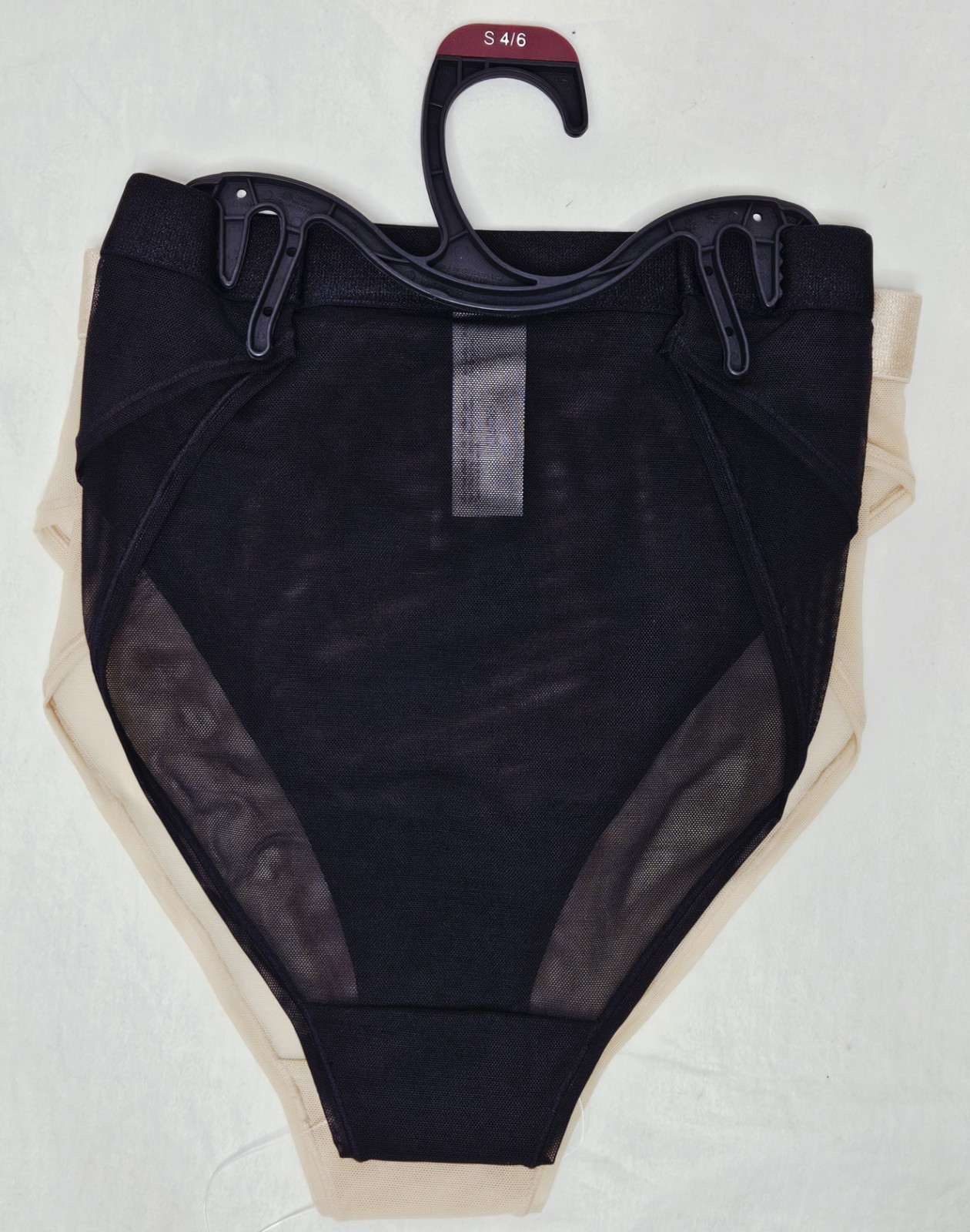 NWT Joyspun Mesh Cheeky Underwear Panties 2 Pack Tan Black Size XS or Small