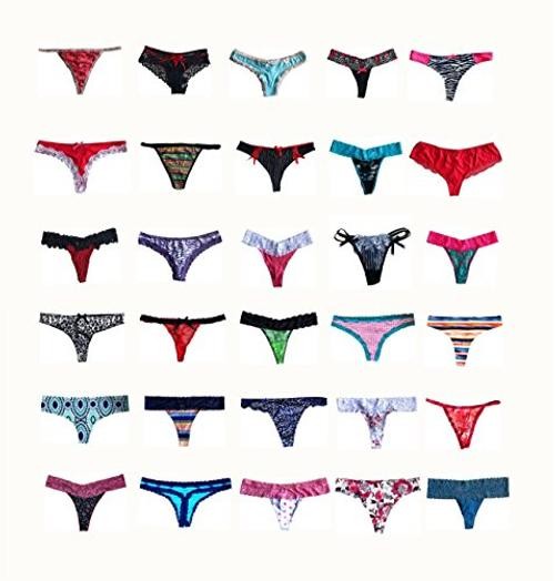 Varieties of Women Thong Pack Lacy Tanga G-string Bikini Medium 10 Pcs