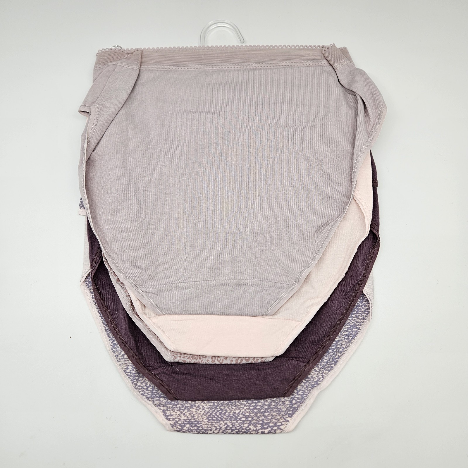 BALI 4-5 Pk Women L XL Cotton Briefs Panties Cream Beige Burgundy Purple