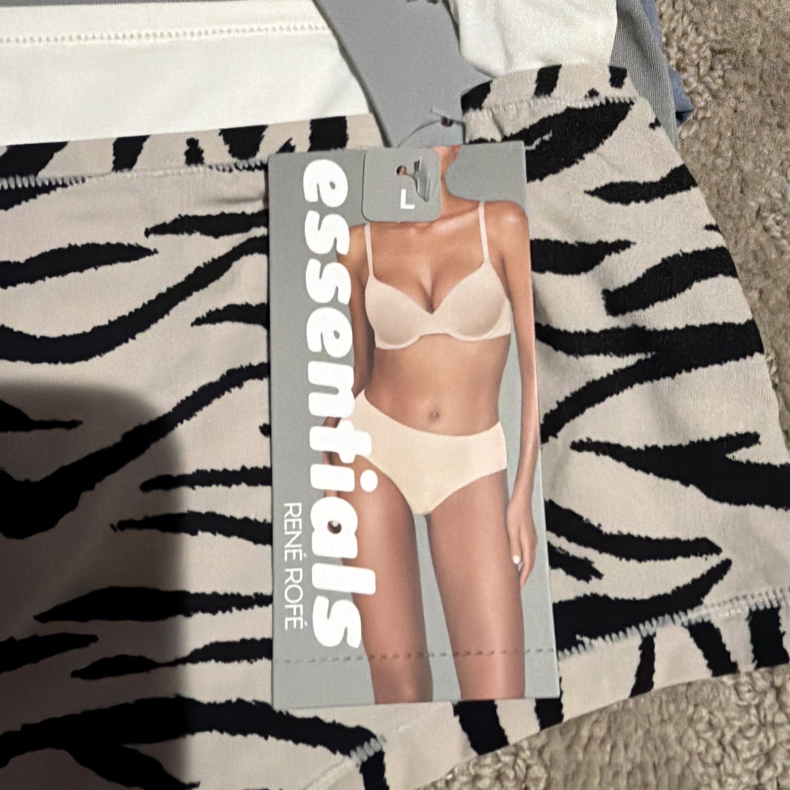 Essentials By Rene Rofe 5pk Flexible Fit Hi-Waist Thongs. Sz. L. NWT!!