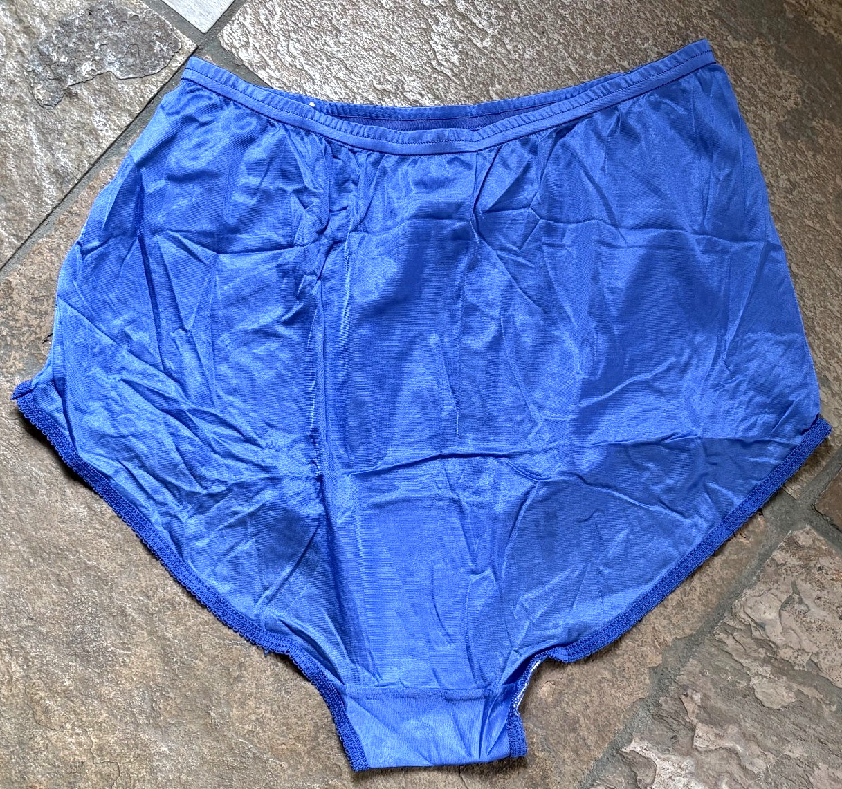 Vanity Fair 6/M Royal BLUE Silky Smooth Semi Sheer Brief Panties #15012 VTG
