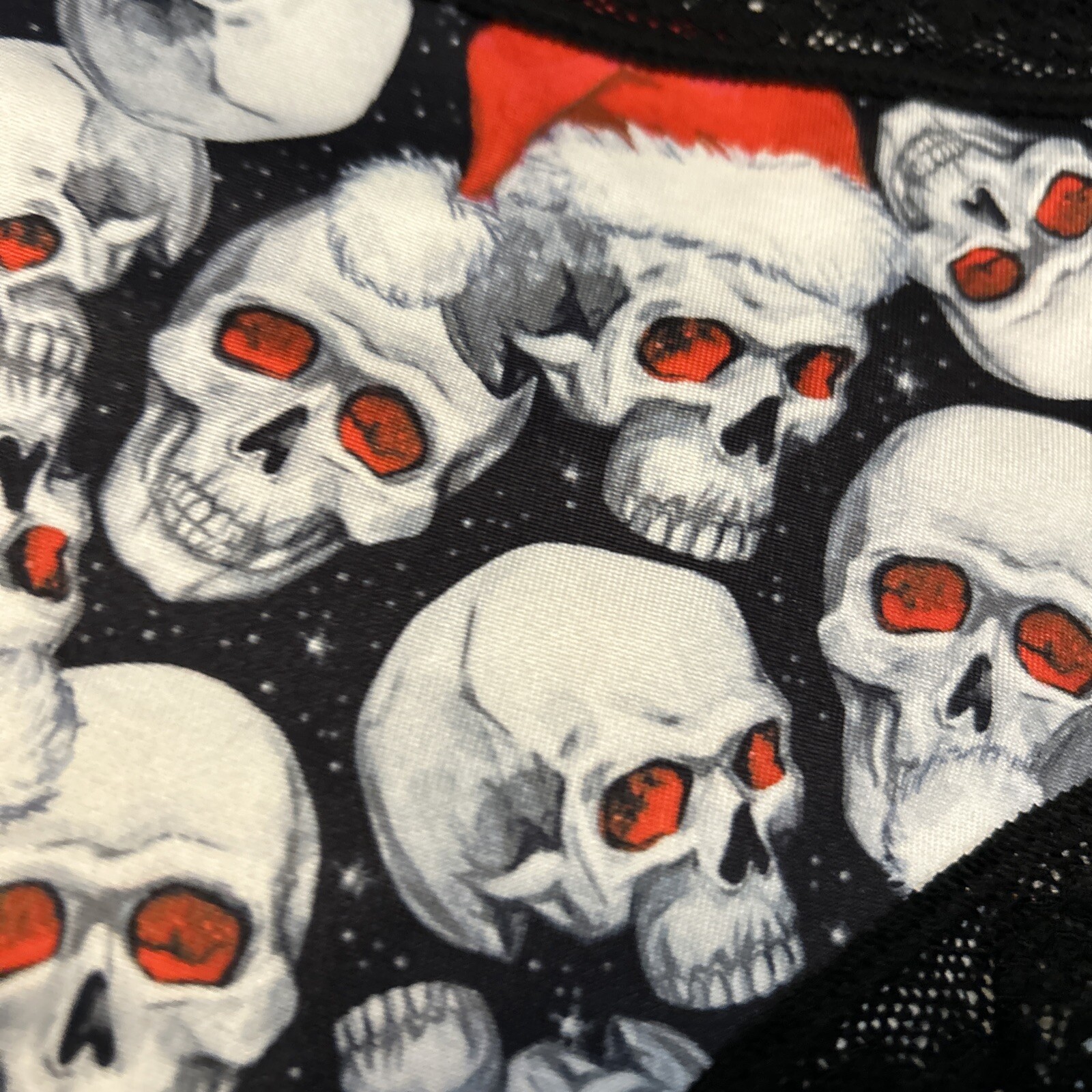 Morvia 3pk lace trim Skater goth Emo panties S skulls stars Santa Hat Lingerie