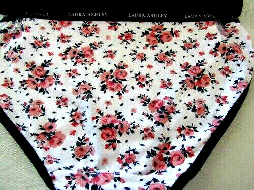 LAURA ASHLEY BIKINI PANTIES XLARGE 3 PAIR WOMENS FLORAL PRINT GRAY NAVY MSRP $28