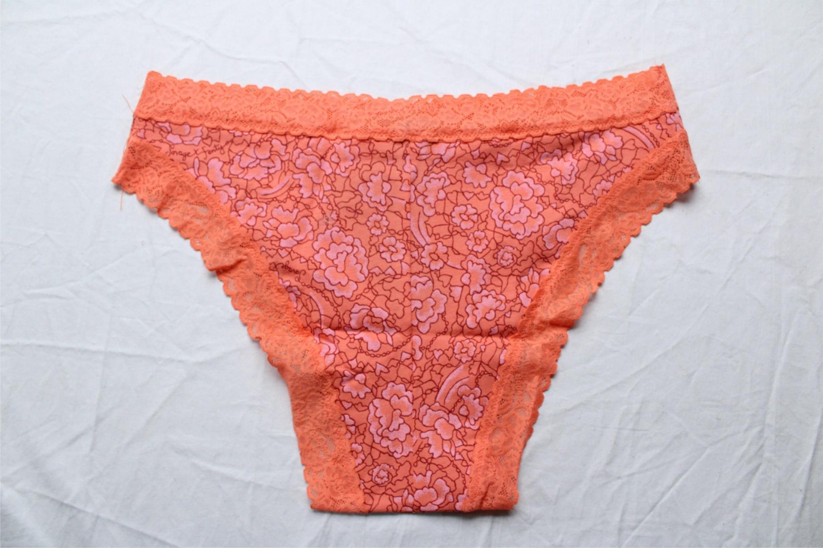 Savage X Fenty Women’s Lace Cheeky Panty BL1 Orange Rose/Peachy Pink Size 12-14