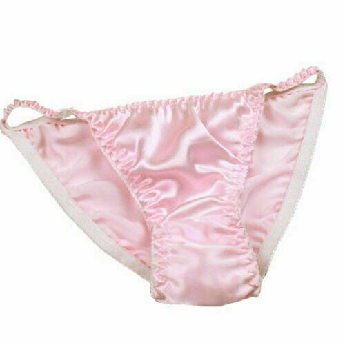 Womens 100% Silk Bow Deco Cute Bikinis T-pants Thongs G-string Underwear M L XL