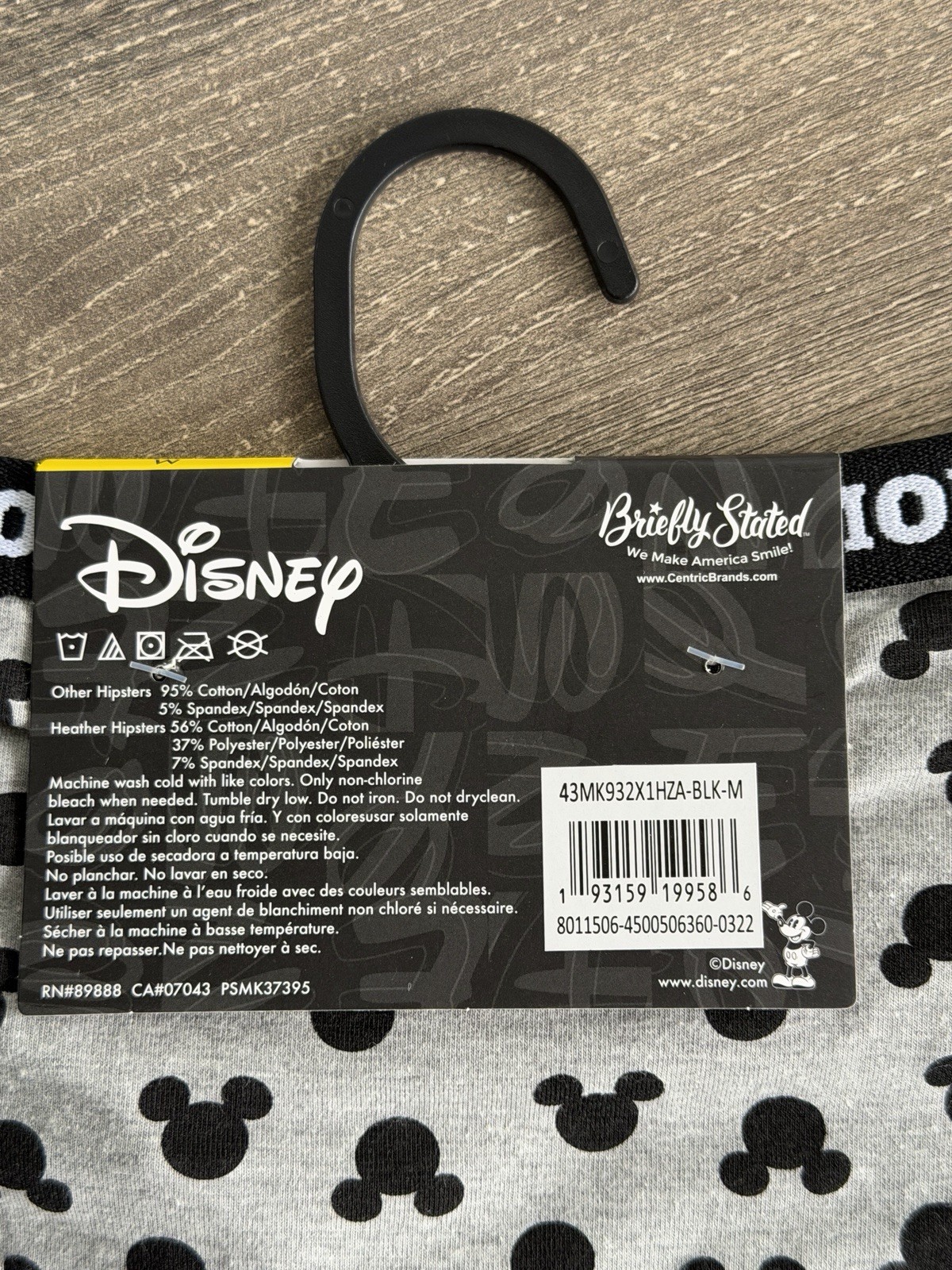 DISNEY Mickey Mouse 3 Pack Hipster Size: M New!