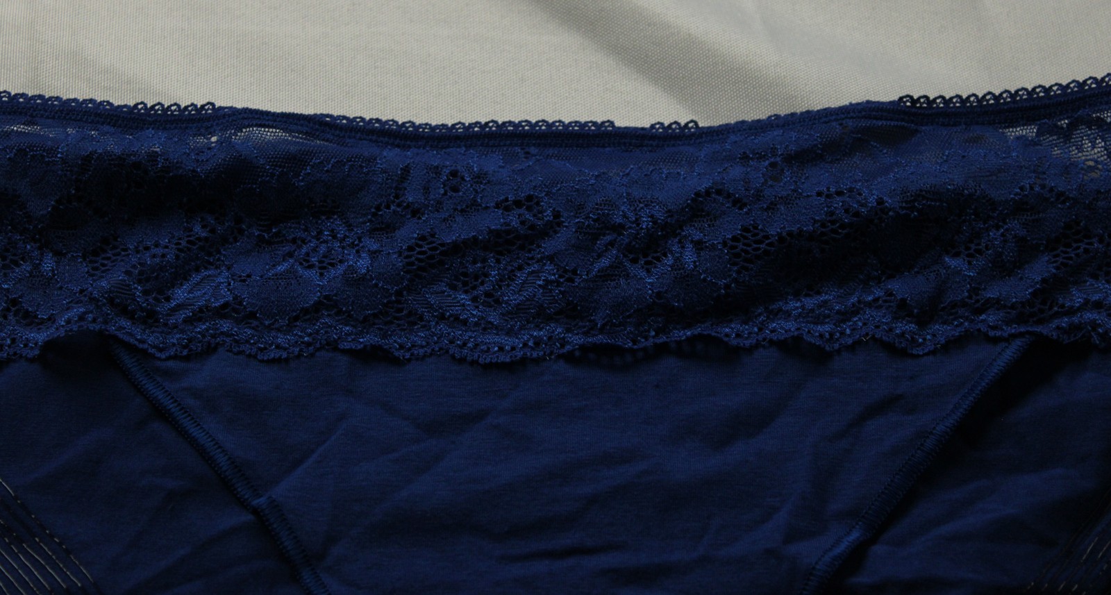 Soma Women’s Vanishing Edge Cotton Blend Hipster With Lace DH3 Blue XL NWT
