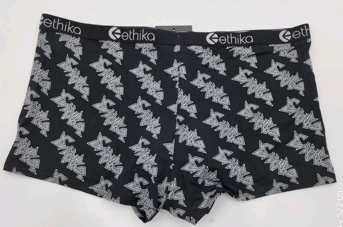 Ethika Womens Black Grey Shorty Medium Shorty Flash Underwear