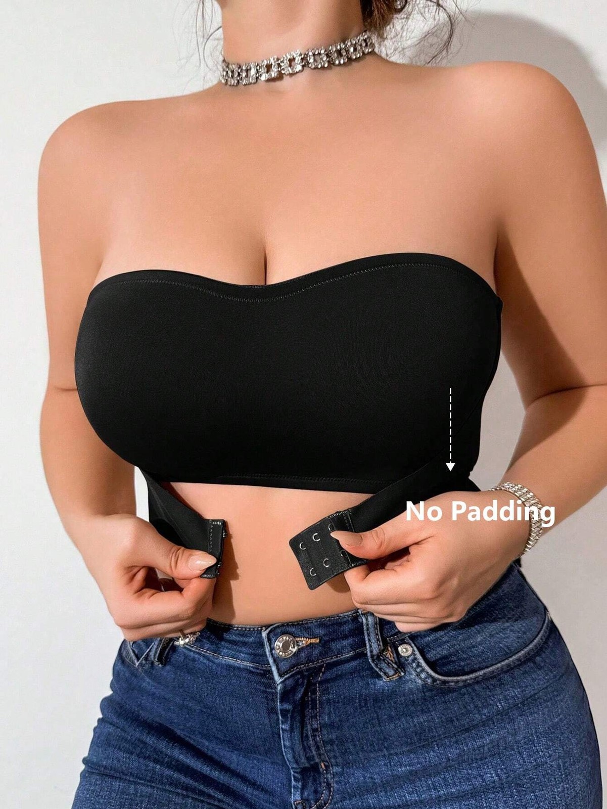 Large Sizes Strapless, Wireless Bra with Non Slip Cheap24
