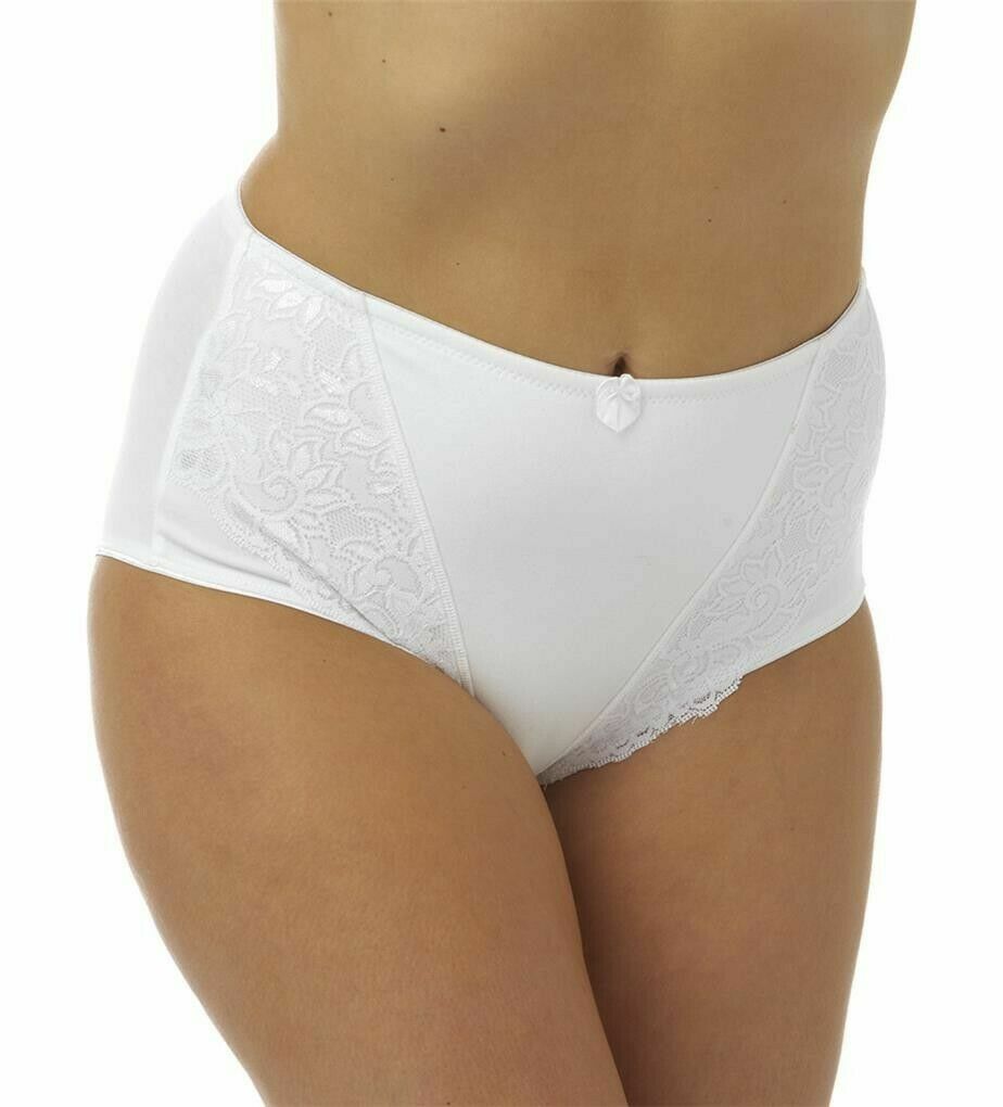 Women’s White Maxi Briefs Light Control Cotton Polyamide Plus Size 2XL 3XL New
