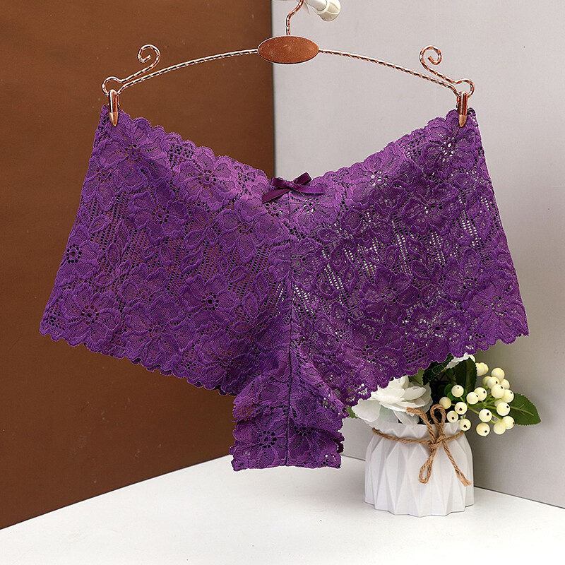 6 Pack Lot Sexy Womens See Through Lace Panties Boyshorts Underwear Lingeries