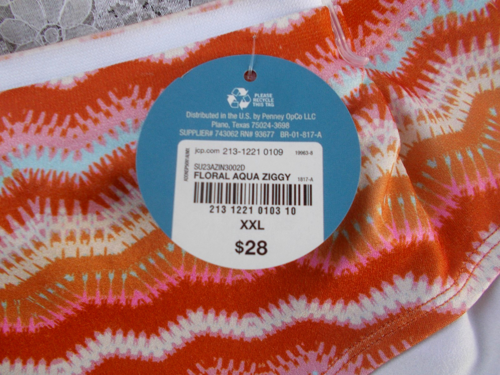 3 PAIR – ARIZONA BODY HIPSTER, Seamless Floral, Aqua & Ziggy, Women’s XXL – NEW