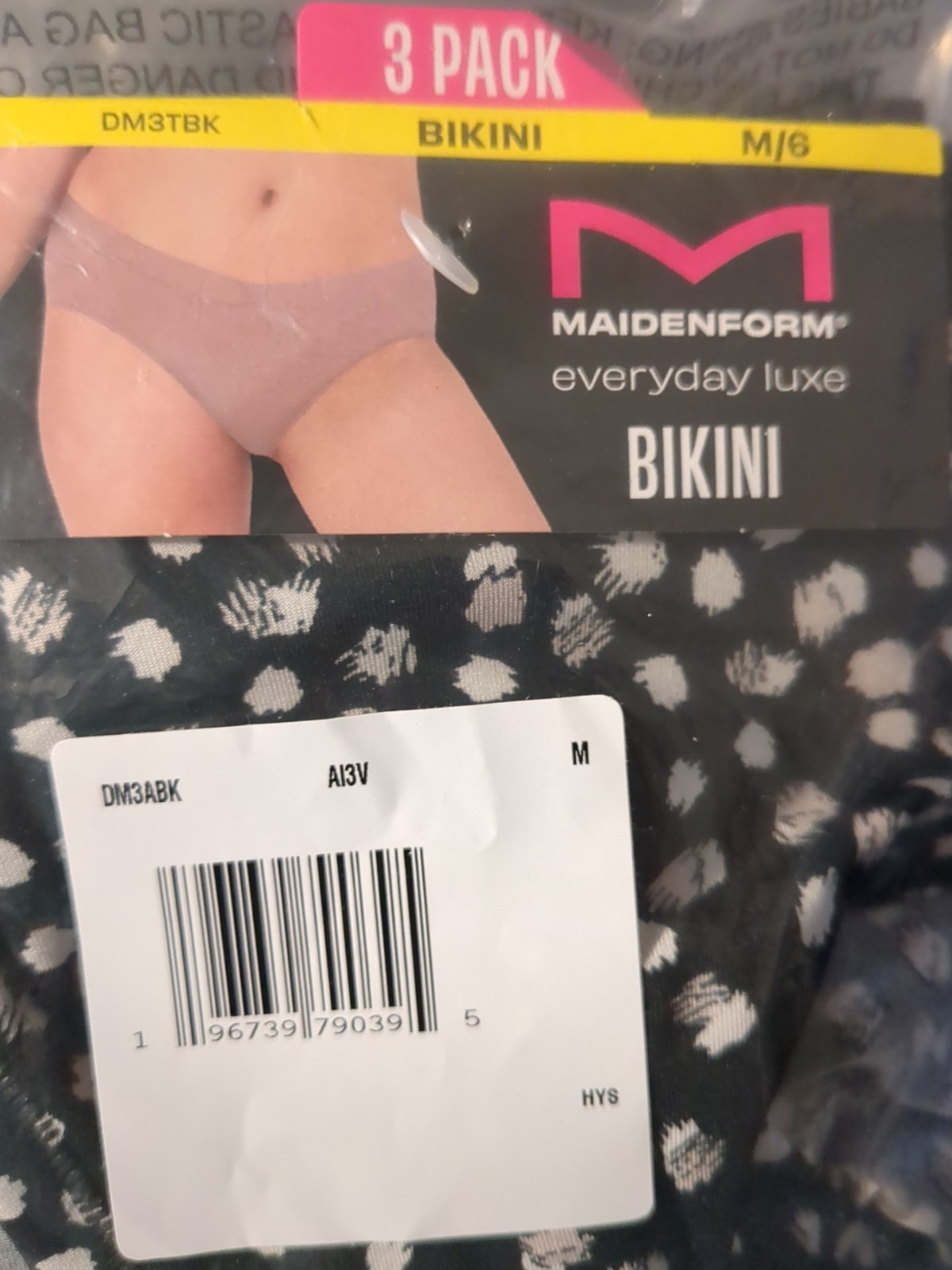 NEW 3 Pair Maidenform Size M/6 Everyday Luxe BIKINI Panties DM3TBK A13V