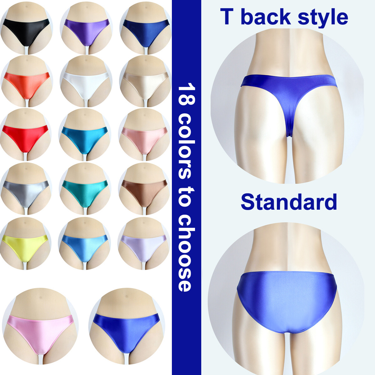 Women Panties Shiny Glossy Briefs Knickers Opaque Low Waist Underwear Gym Shorts