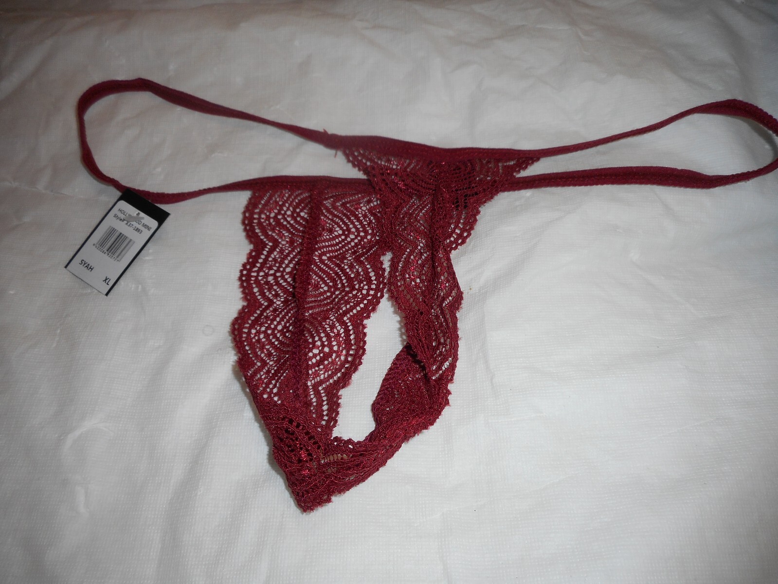 Frederick’s Of Hollywood Women’s Brown/Reddisn Lace Thong Exta Large