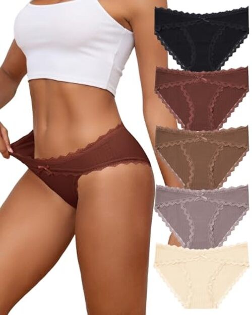 Women’s Cotton Hipster Medium Black + Brown + Mocha + Caramel + Skin Color