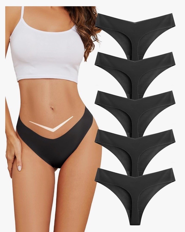 voenxe Seamless Women Underwear Thong No Show Invisible No Line Ladies Panties M