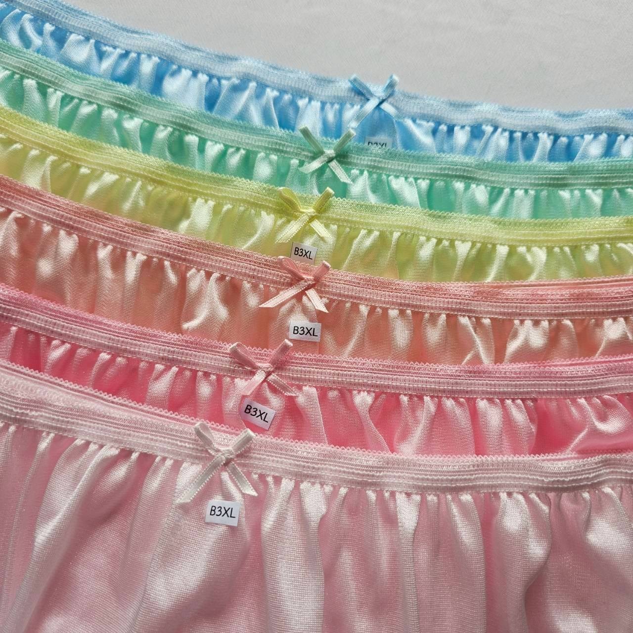 6Pcs Bikini Plus Underwear Nylon Woman Panties Briefs Light Soft Mid-Waist/3XL