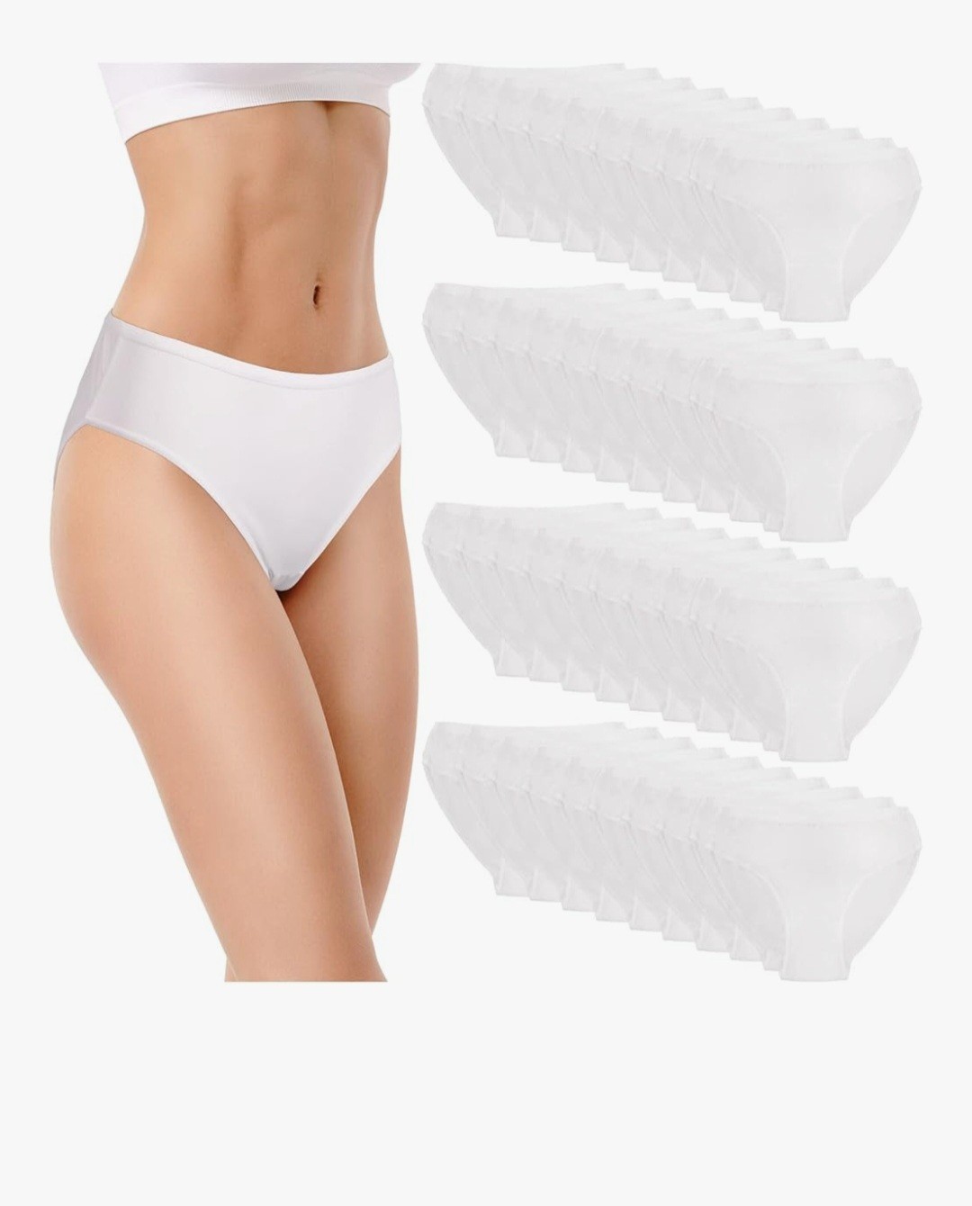 Vabean 40 PC Ropa interior desechable para mujer de poliéster y algodón