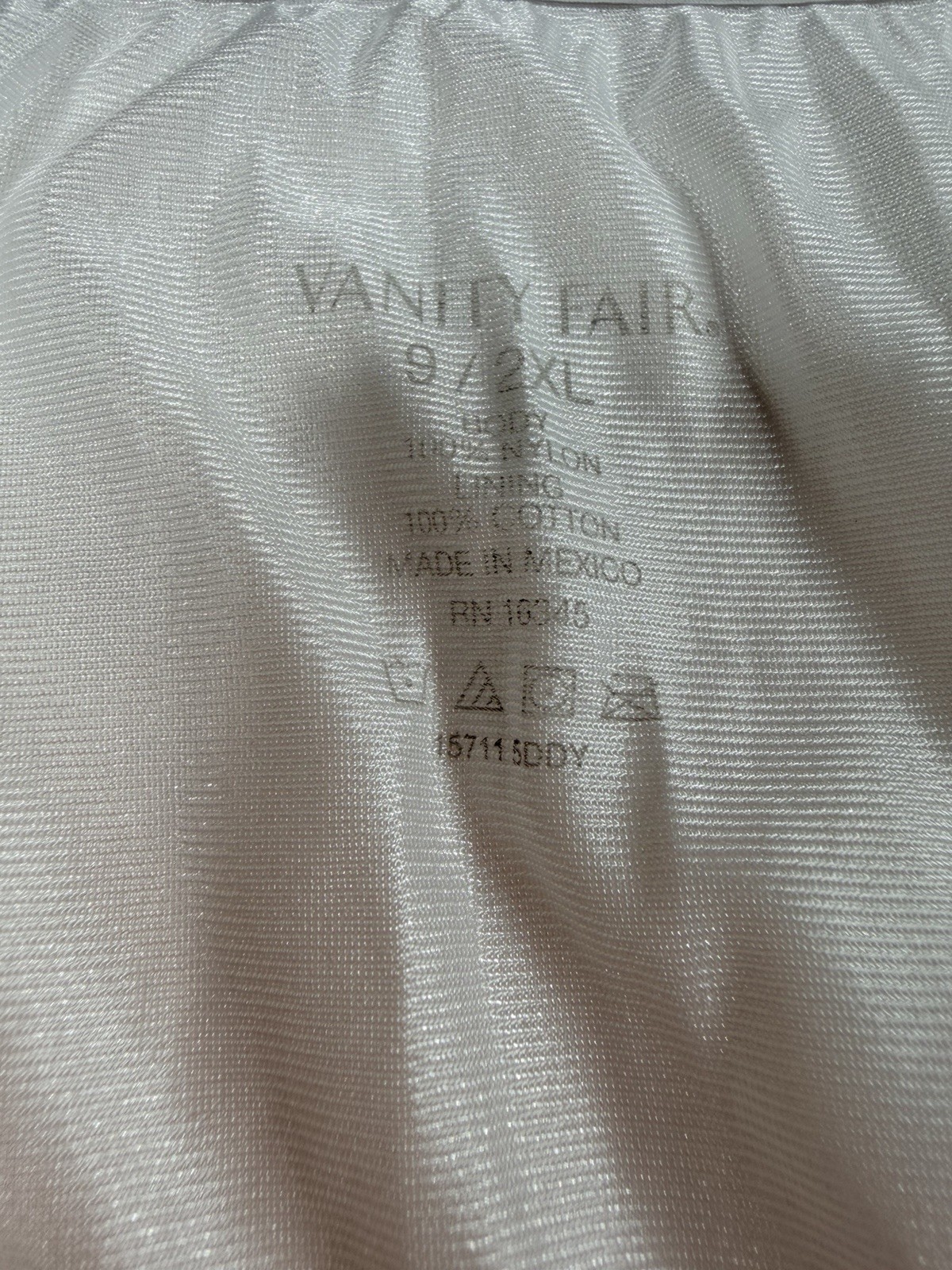 lot 2 Vanity Fair nylon Cotton Briefs Size 9 3XL White NEW 16345 15712