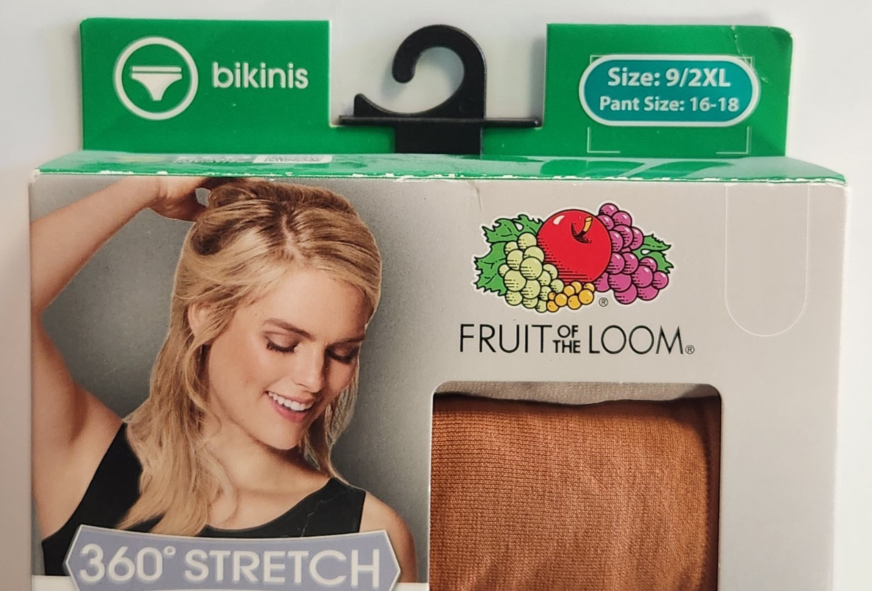 Fruit Of The Loom 360* Stretch Women’s Sz 9/2XL Bikini Panties Underwear 6 Pack