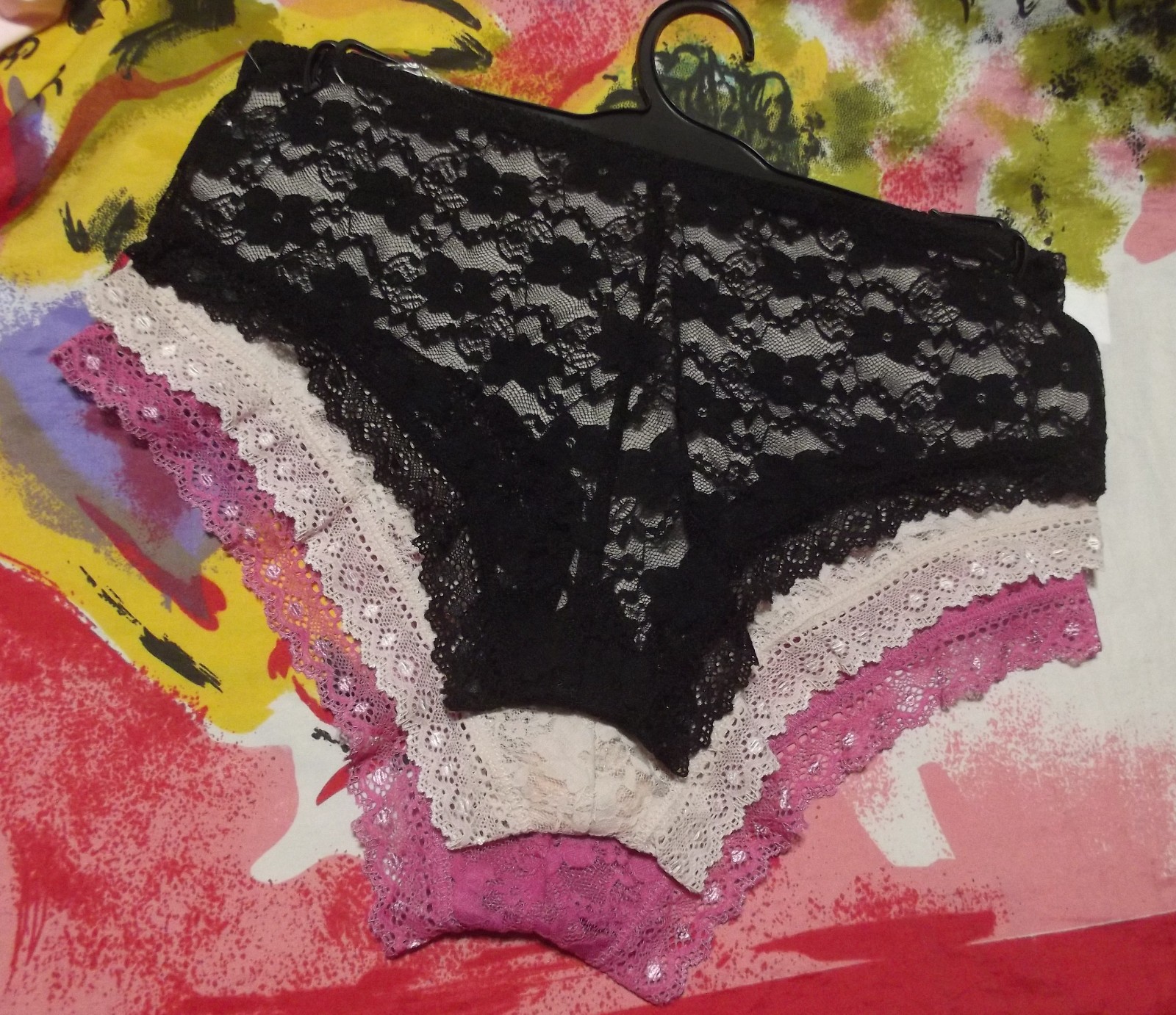 3 NEW PRIMA VALENTINA 848072X PK/BG/MCH LACE/MICROFIBER BOYSHORT PANTIES 1X