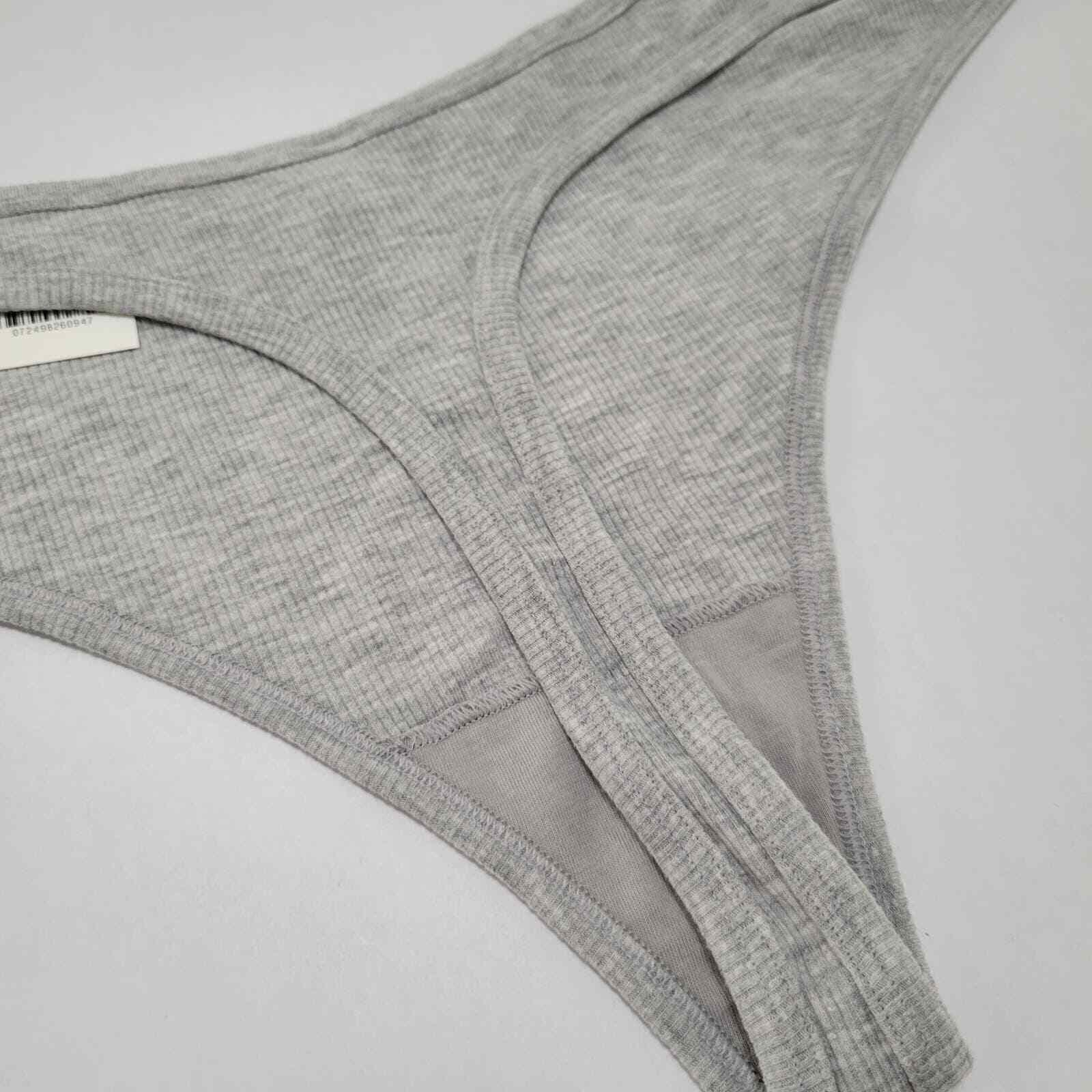 Jenni Women’s Ribbed Thong Panty, Sleep Grey Heather NWT XXXL