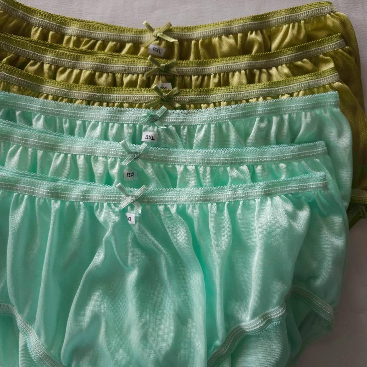6pcs Bikini Women Underwear Light Nylon Panties Soft Briefs Hip 38″-42″ XL/Green