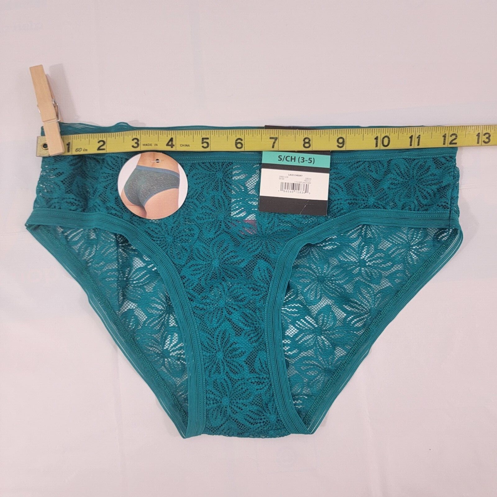 No Boundaries Women’s 3-Pack Stretch Floral Lace Cheeky Panties –Size Small