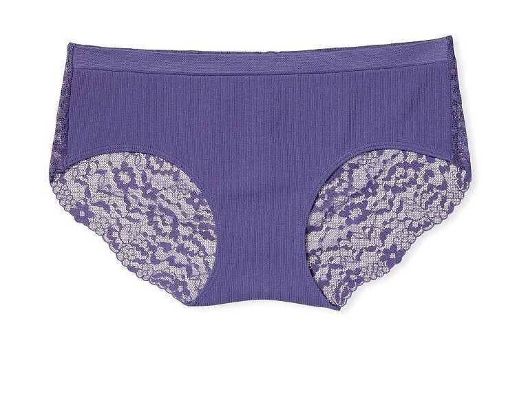 Victorias Secret Sexy Hiphugger Panties Seamless Stretch Lace Detail Myth Purple
