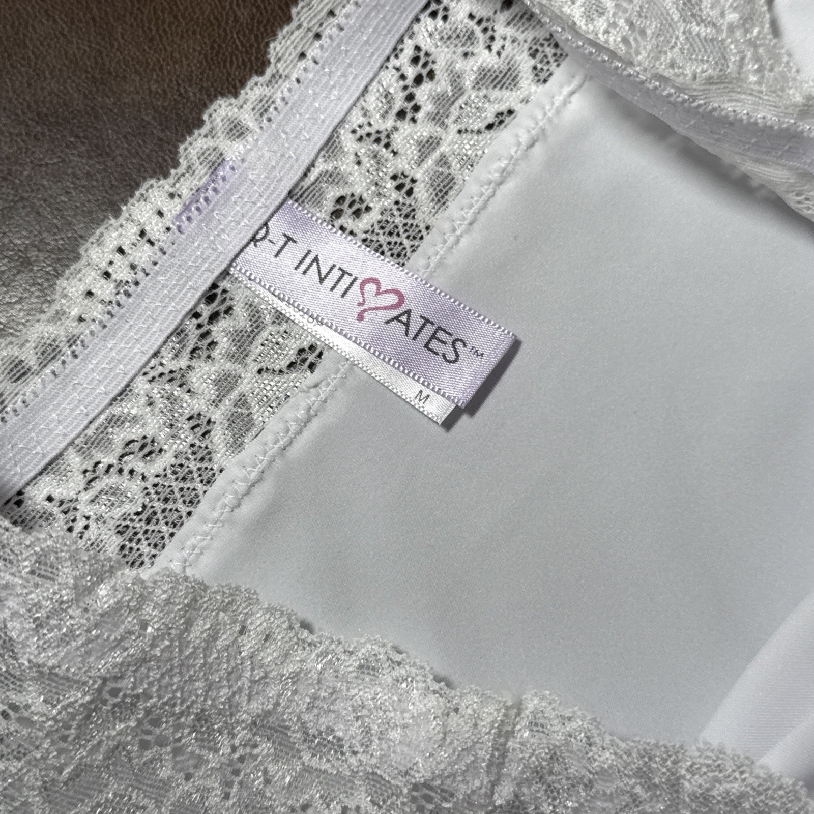 NEW QT Intimates White Lace Waist Light Support Tummy Control Panty Brief Sz M