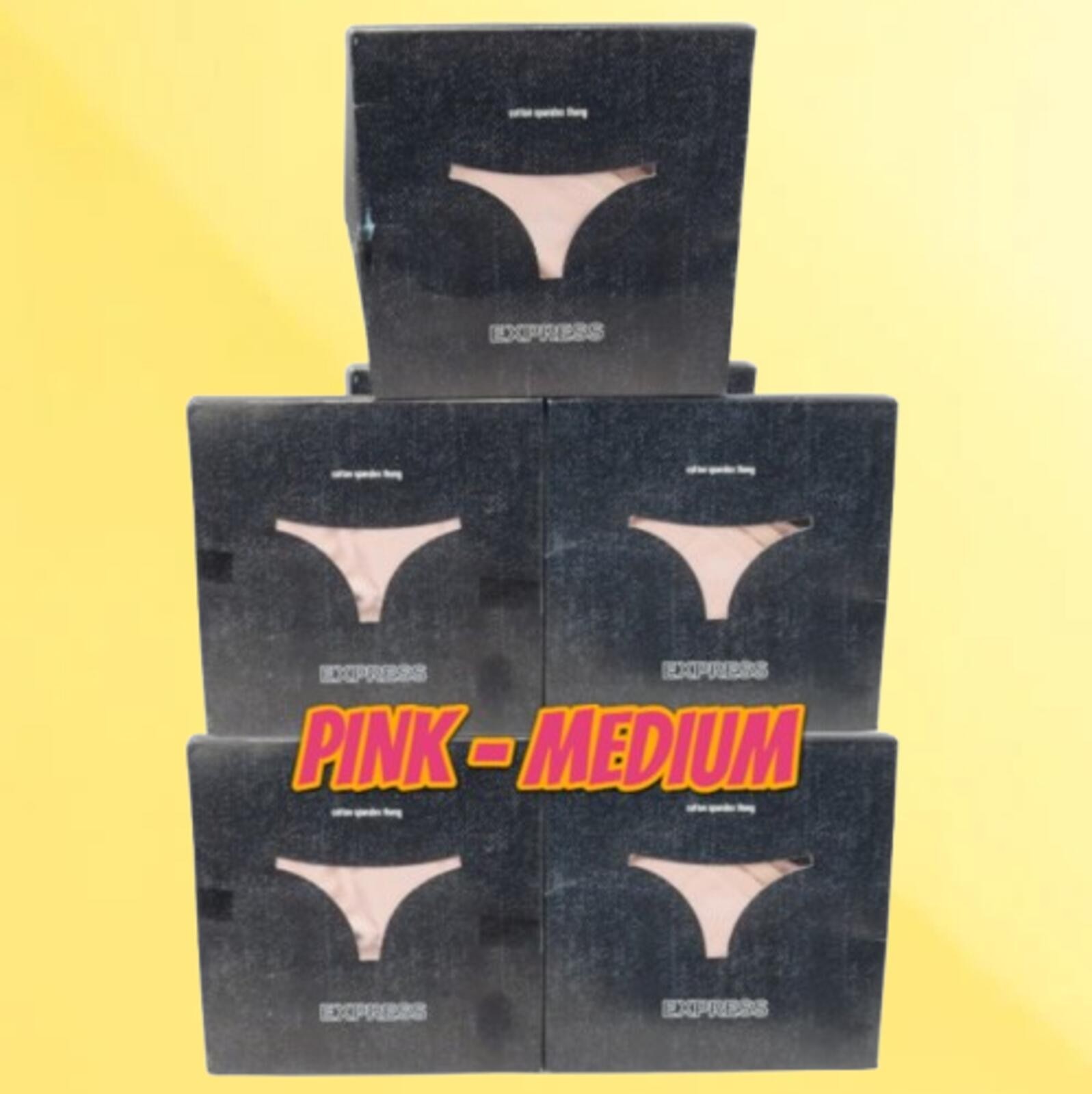 EXPRESS INTIMATES COTTON SPANDEX THONG PANTY PINK SIZE MEDIUM BOXED LOT OF 5