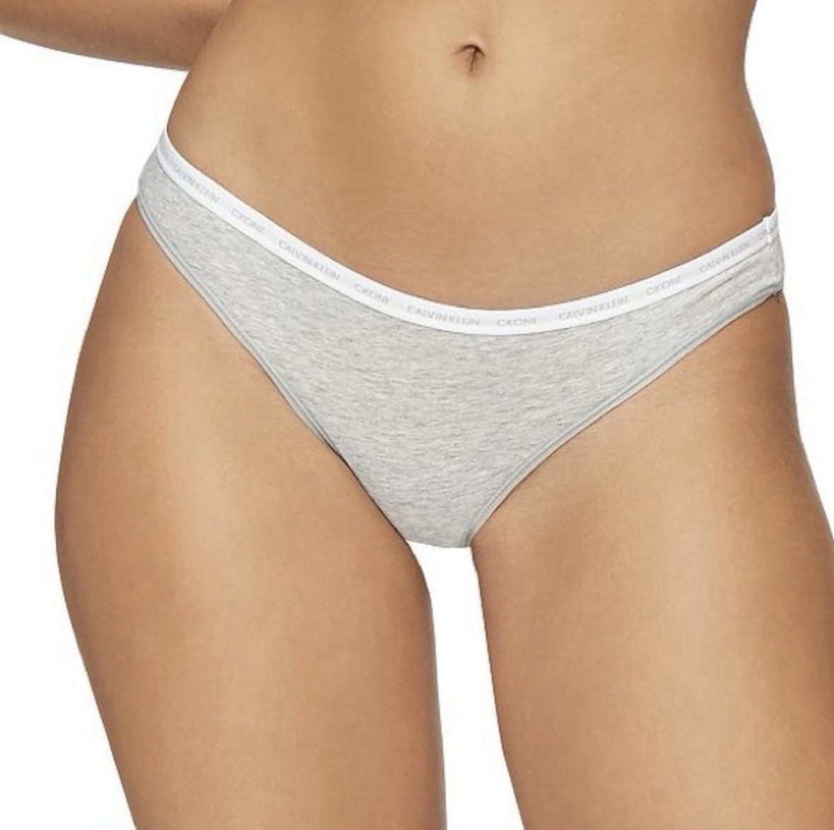 CALVIN KLEIN Women’s Modern Logo Grey Heather Cotton Bikini Panty Size L