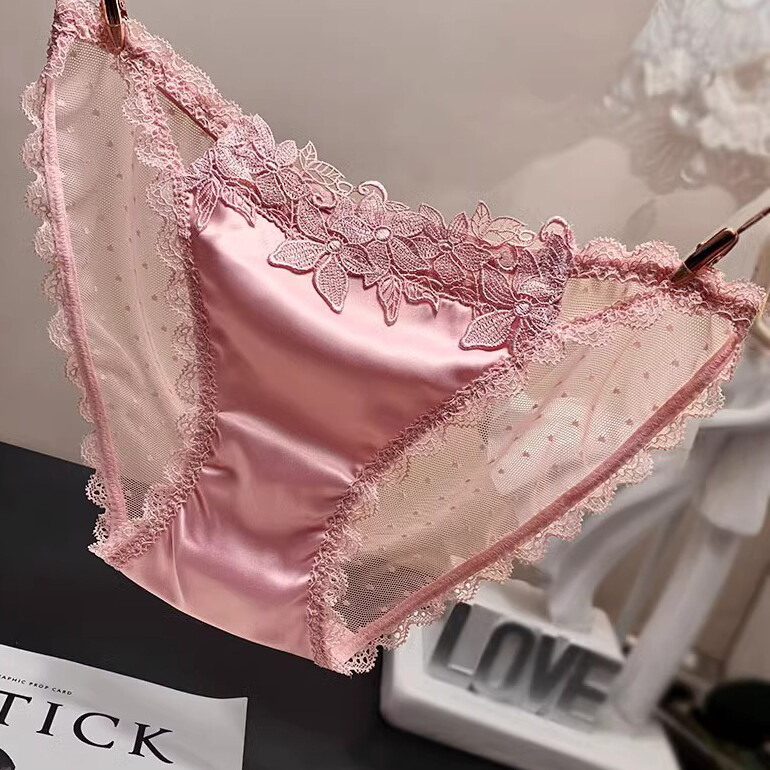 Pack Of 5 Womens Sexy Panties Satin Sheer Lace Low Rise Underwear Intimate Brief