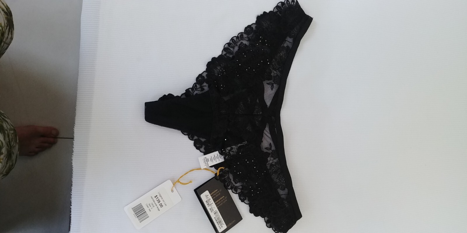 Aubade Paris Lingerie on Lex Nuit Indecente Tanga Noir Black Panties Size S