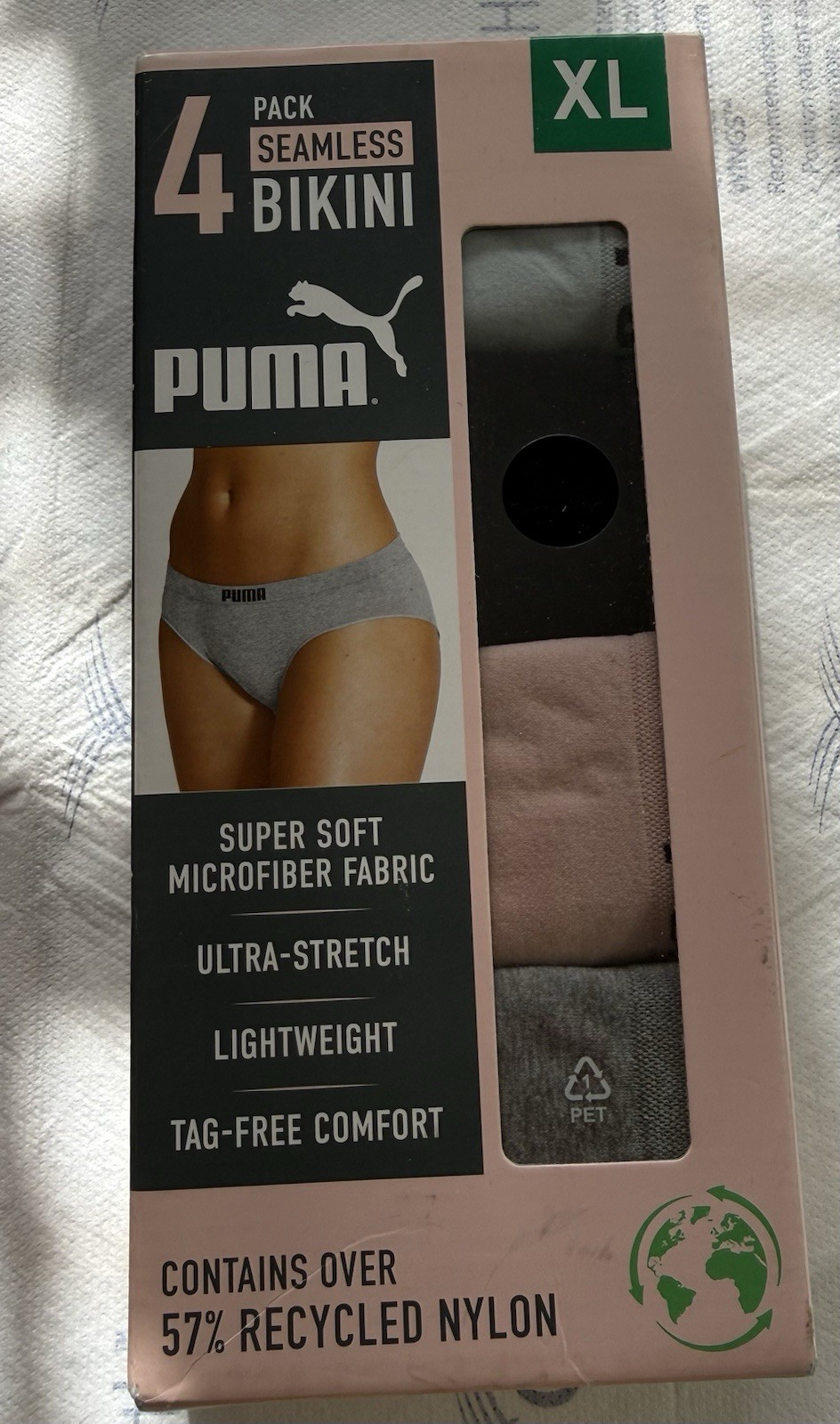 Puma Women’s 4-Pack Seamless Bikini, Multicolor, Size XL