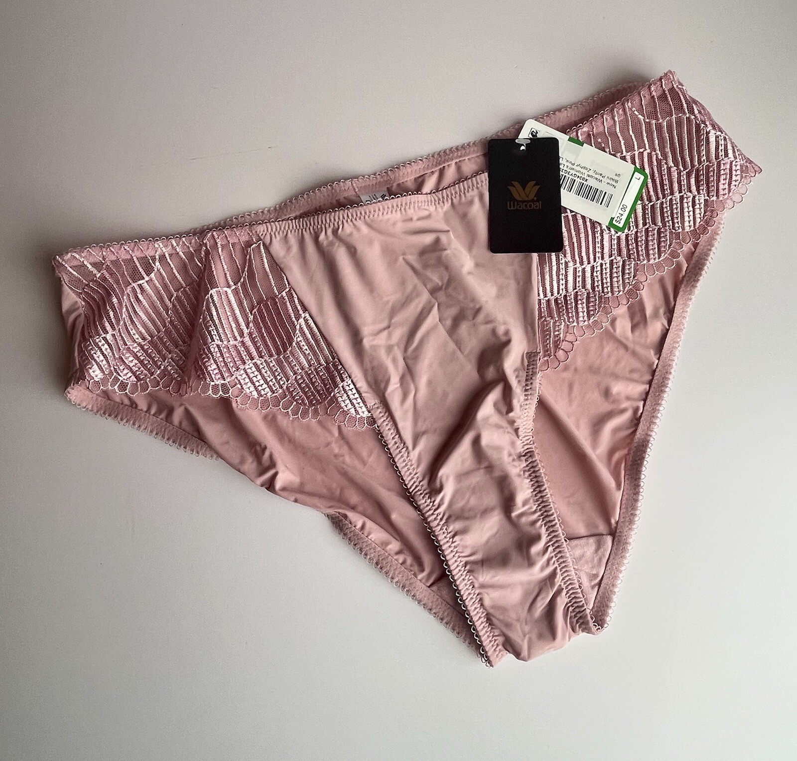 1 Wacoal Le Femme Bikini Panties Style 841117 Zephyr Pink (693) Size Large