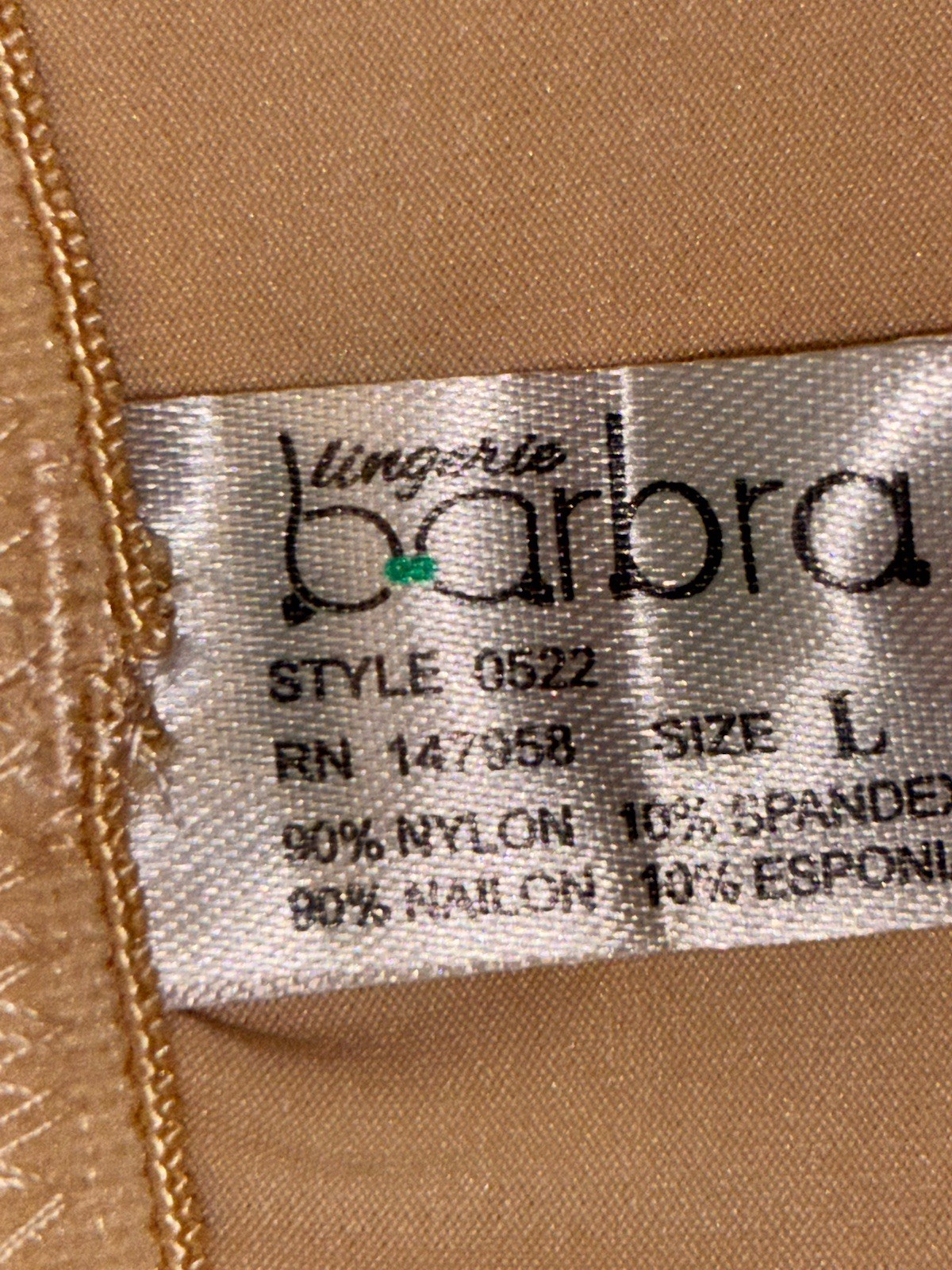 Barbra’s Women’s Travel Pocket Underwear Girdle Brief Panties Sz L Beige 2 Pair