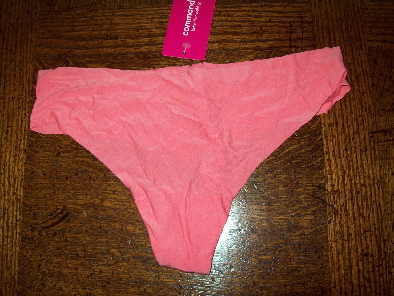 NWT COMMANDO STRETCH BUTTER MID RISE THONG PANTIES CT16 COR CORAL S