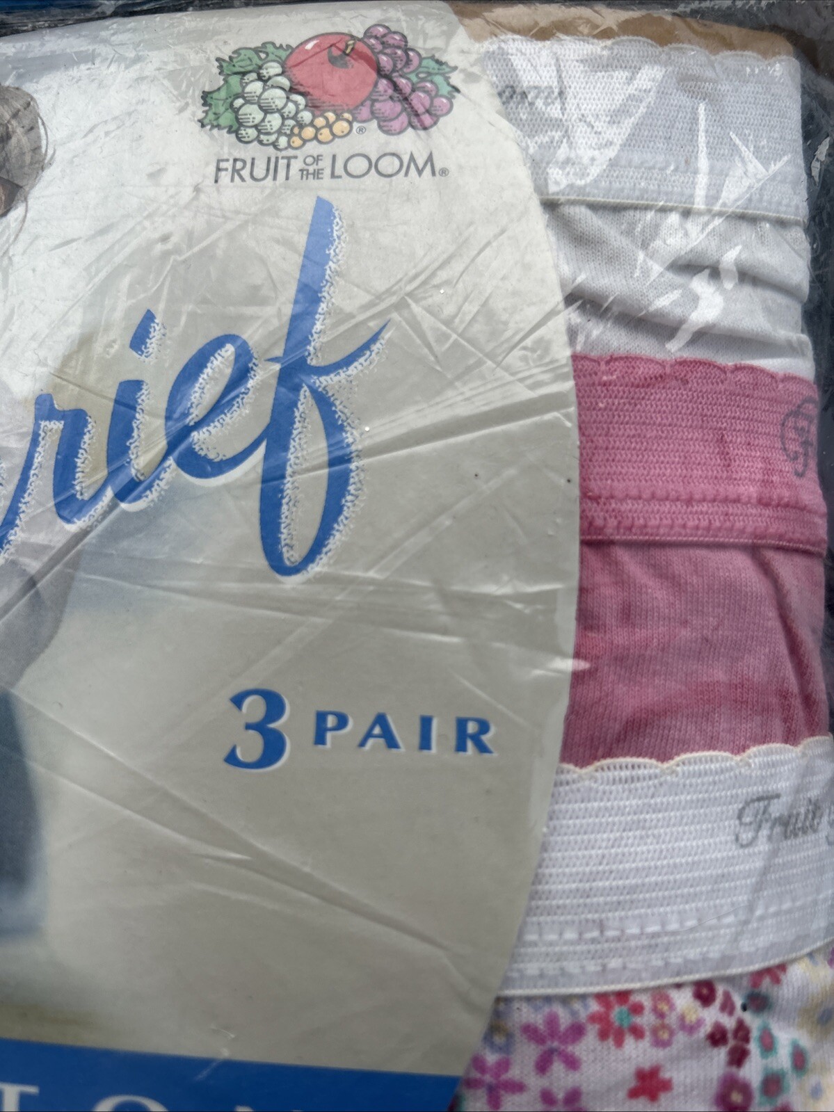 VINTAGE 1999 Fruit Of The Loom Womens Ladies Cotton Brief Underwear SZ 9 3 PACK