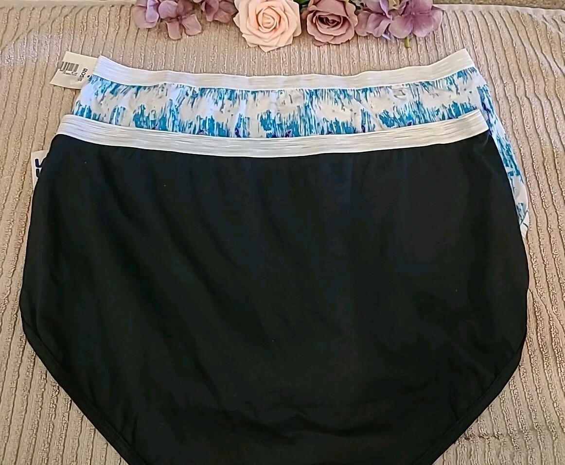 JMS – JUST MY SIZE 2 Pair Lot Cotton Comfort BRIEF Panties ~ Sz 12 ~ nwt