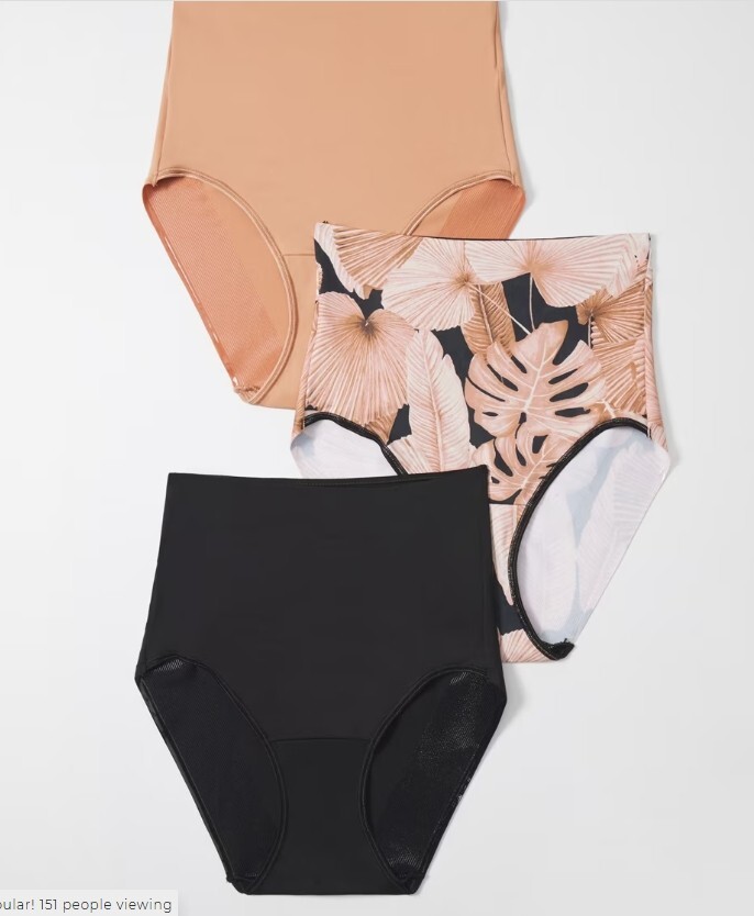 NEW SOMA Vanishing Tummy Edge XS High Leg Panty High-Waist Brief 3 Pairs