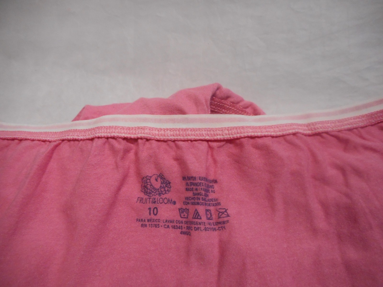 1 Fruit OF Loom Women’s Pink Brief Panty Size 10