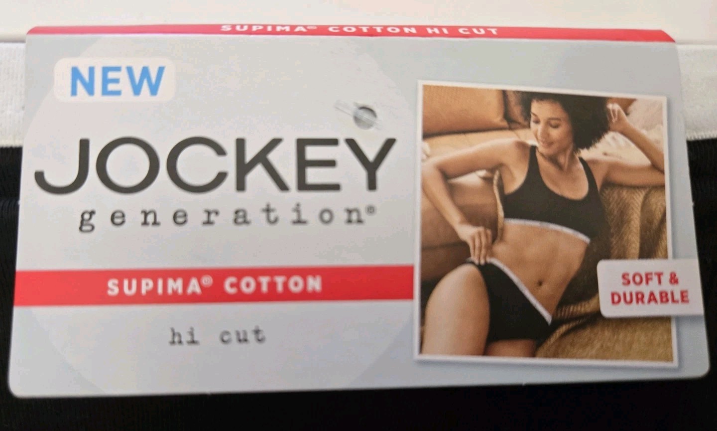 JOCKEY GENERATION Logo Hi-Cut size 7 L Soft & Durable 5407 Panty NWT