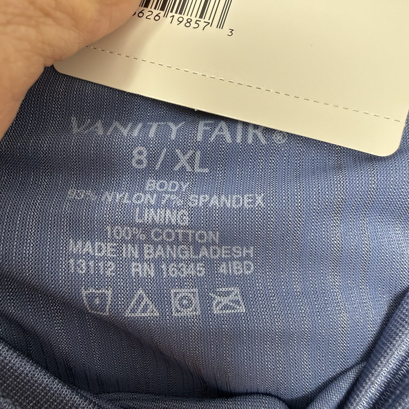VANITY FAIR Radiant 3-Pair Hi-Cut Brief Underwear Panties Blues Size XL (8)