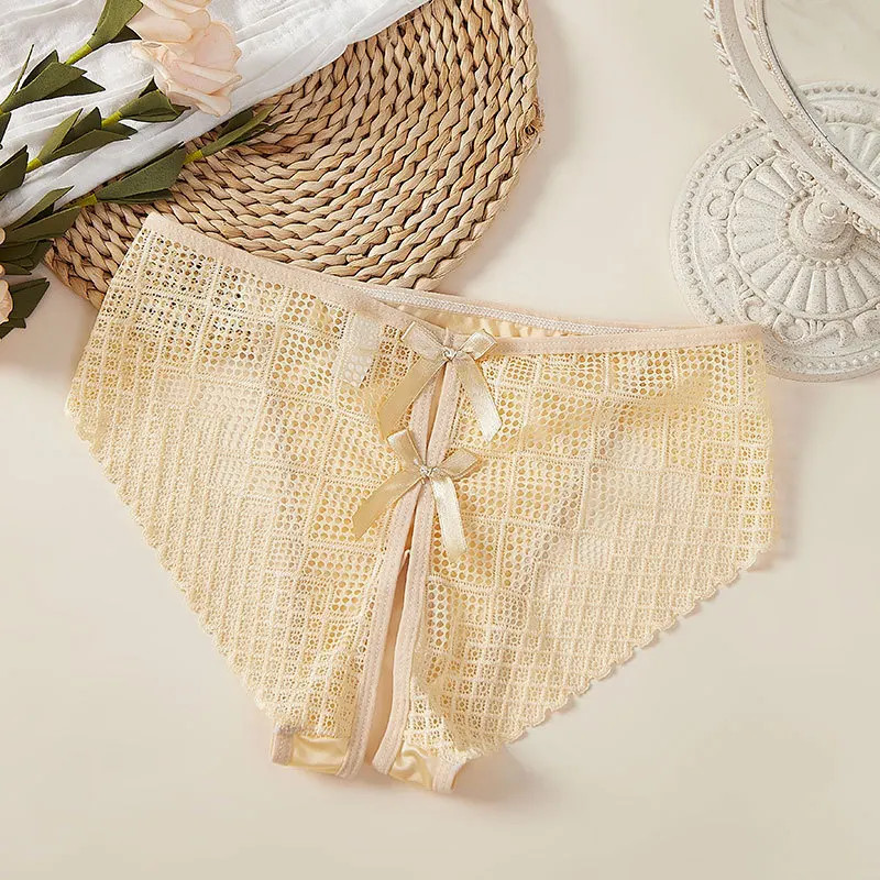 Low Rise Hollow Out Panties Women’s Bow Detail Soft Stretch Comfort Briefs